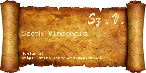 Szerb Vincencia névjegykártya